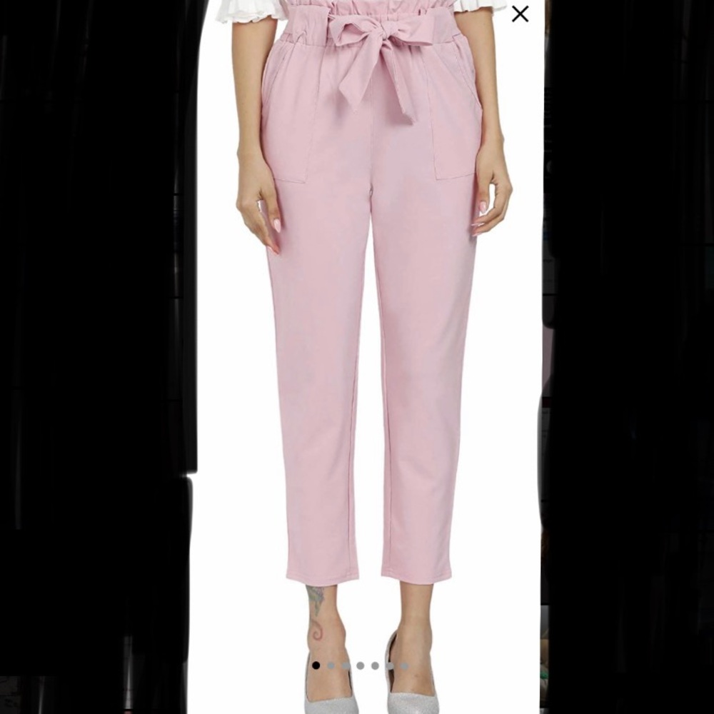Freeprance- Pink Paper Bag Pants